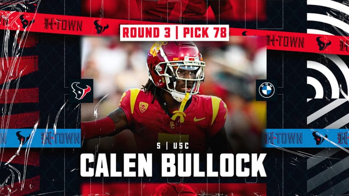 Houston Texans Select USC Safety Calen Bullock in Third Round of NFL Draft